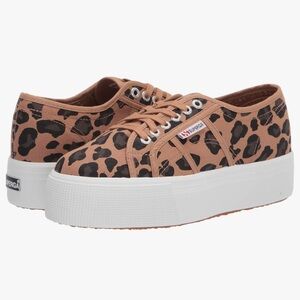 SUPERGA Women’s Tan Leopard Platform Preppy Sneaker 39 (8)